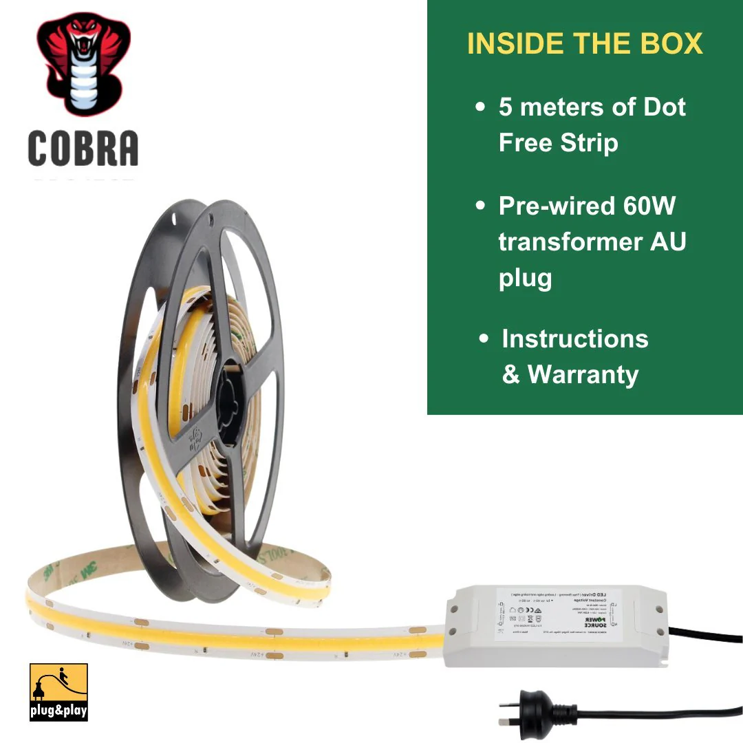 10mm | 15W/m 3000ºK | IP20 | COB LED Strip Light - Image 4