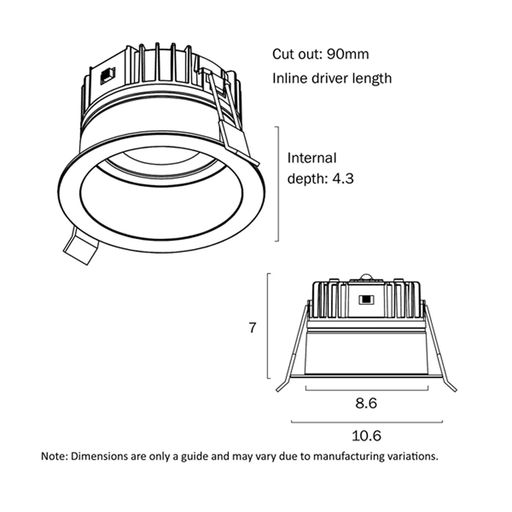 90mm LED Downlight 9w white,  CCT MACRO DL105 Telbix Lighting - Image 4