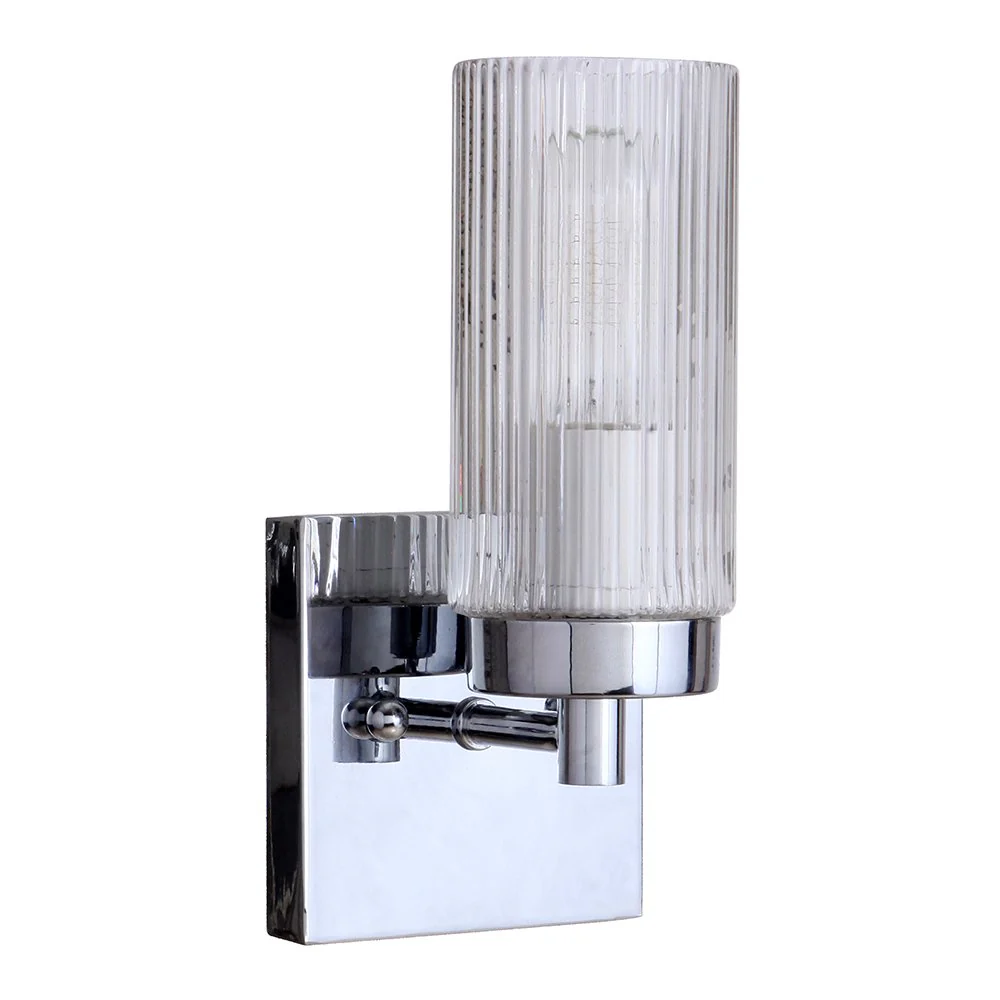 CHESTER 1 Light Matt Black or Chrome Wall Light - Image 2