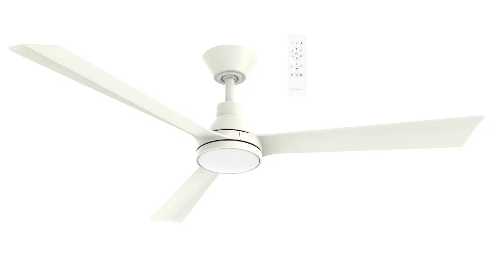 52" Riviera WiFi DC Ceiling Fan Matt White with Light MRDC1333 Martec Lighting