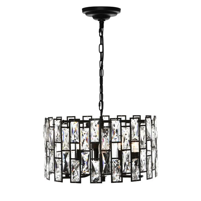 Cougar Porsha 5 Light Pendant Black / Crystal - PORS5P