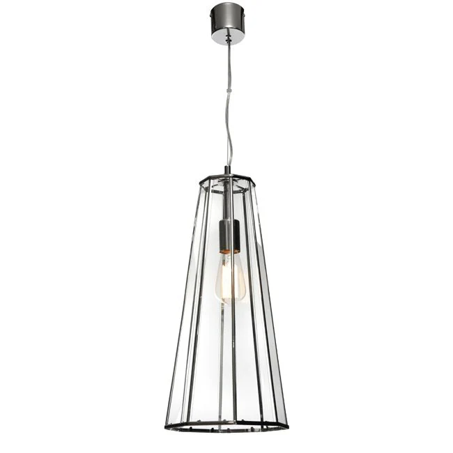 Cougar Zara 1 Light Pendant Chrome / Clear - ZARA1PCH