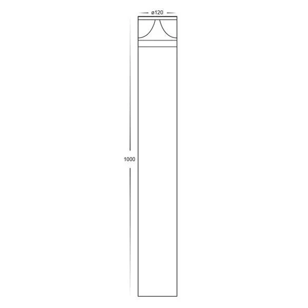Divad LED Bollard Light Large Round Tri Colour 240v/24v in Black - Image 2
