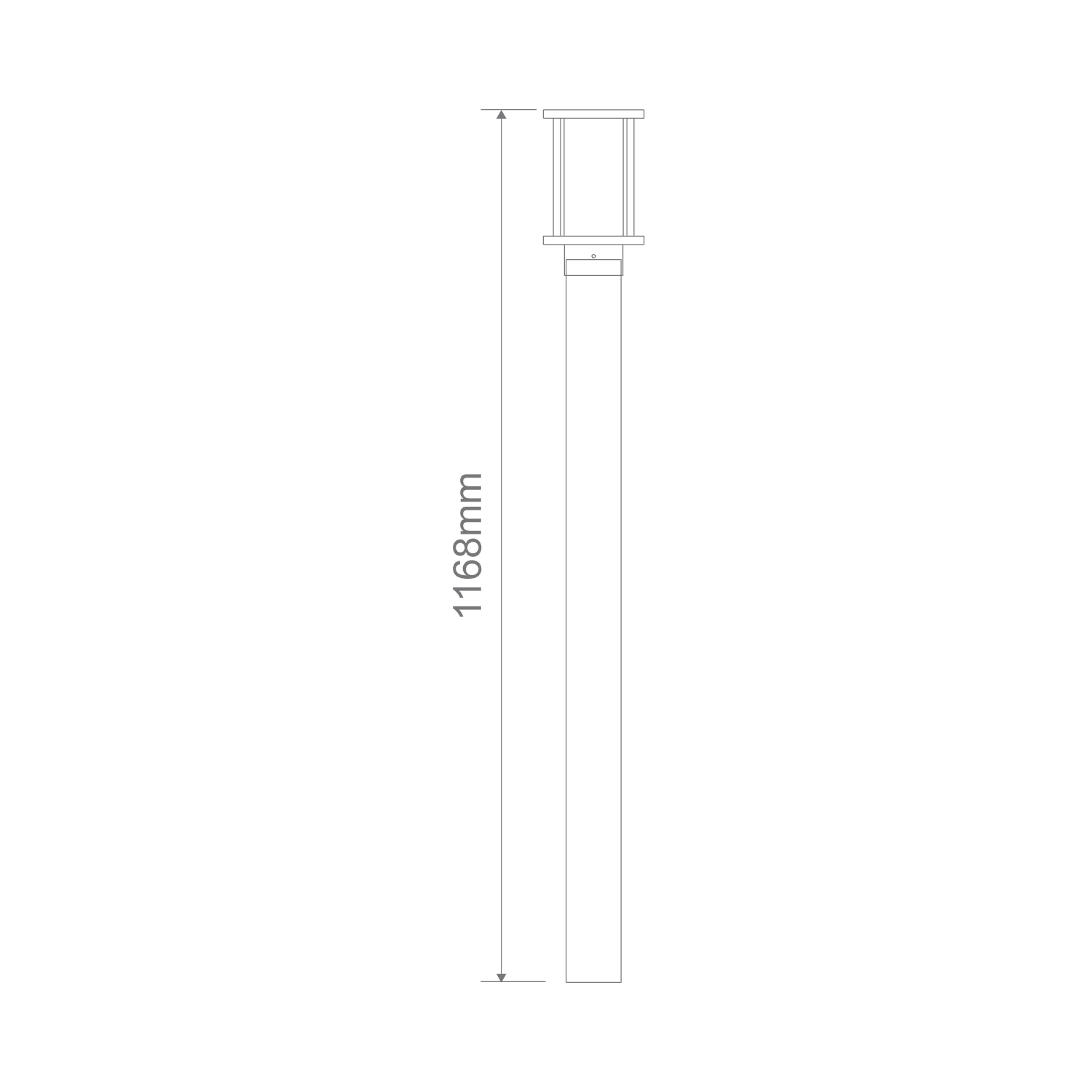 Domus BL-400 1M Kit - Cylinder Bollard Head & 1m Post Black - Clear or Frosted Glass - Image 3