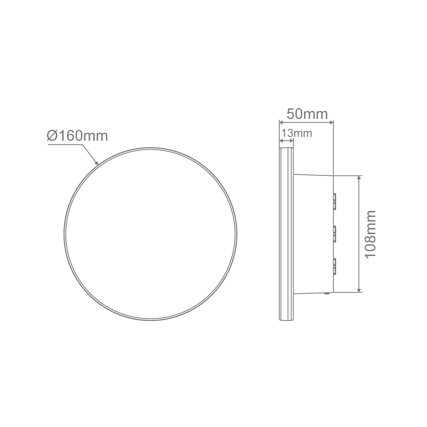 Domus Halo Round Indirect Exterior LED Wall Light Tri-Colour IP65 - Black or White - Image 3