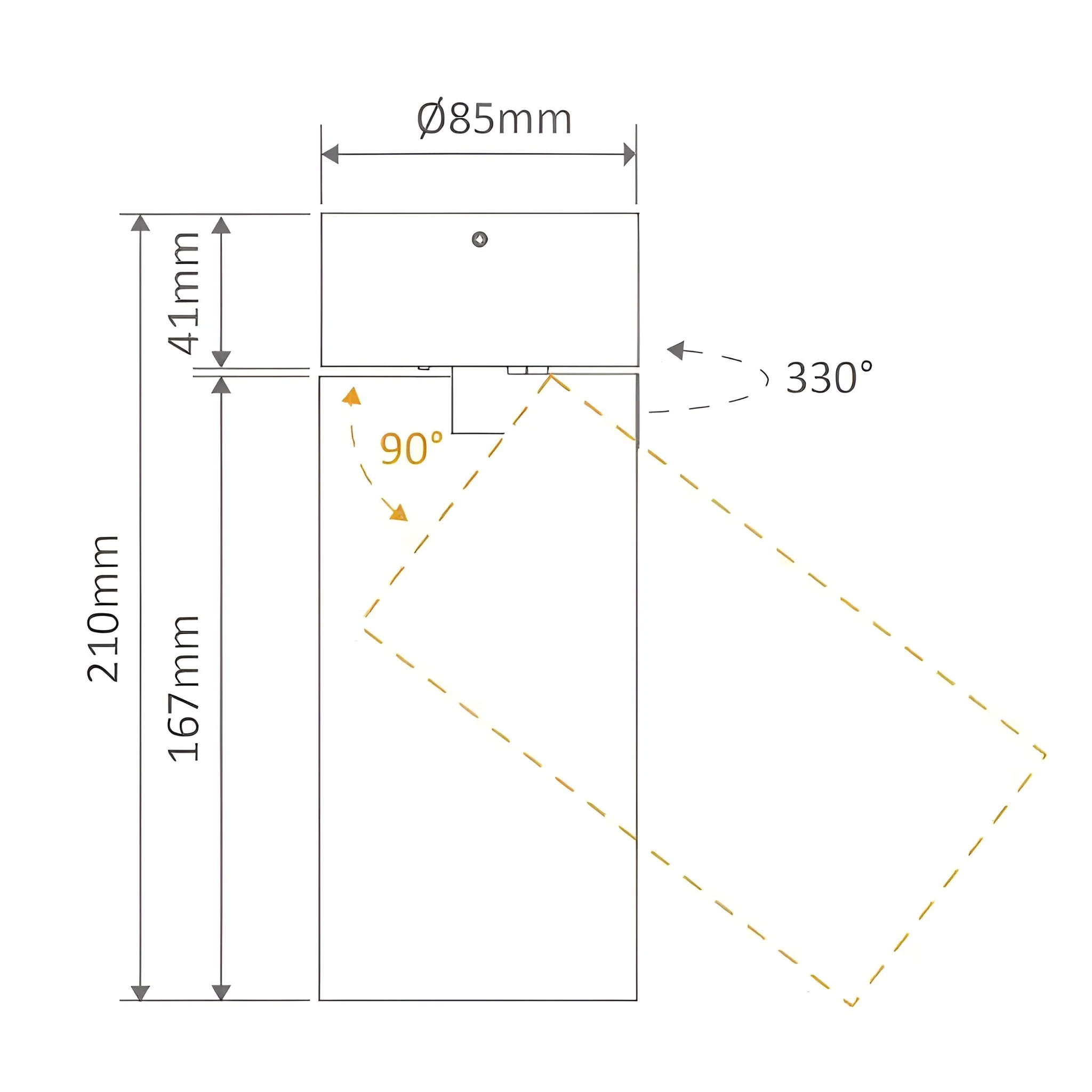 Domus PISTOL Round 15W, 25W Surface Mount Adjustable LED dimmable IP20 Downlight- Black/White - Image 7