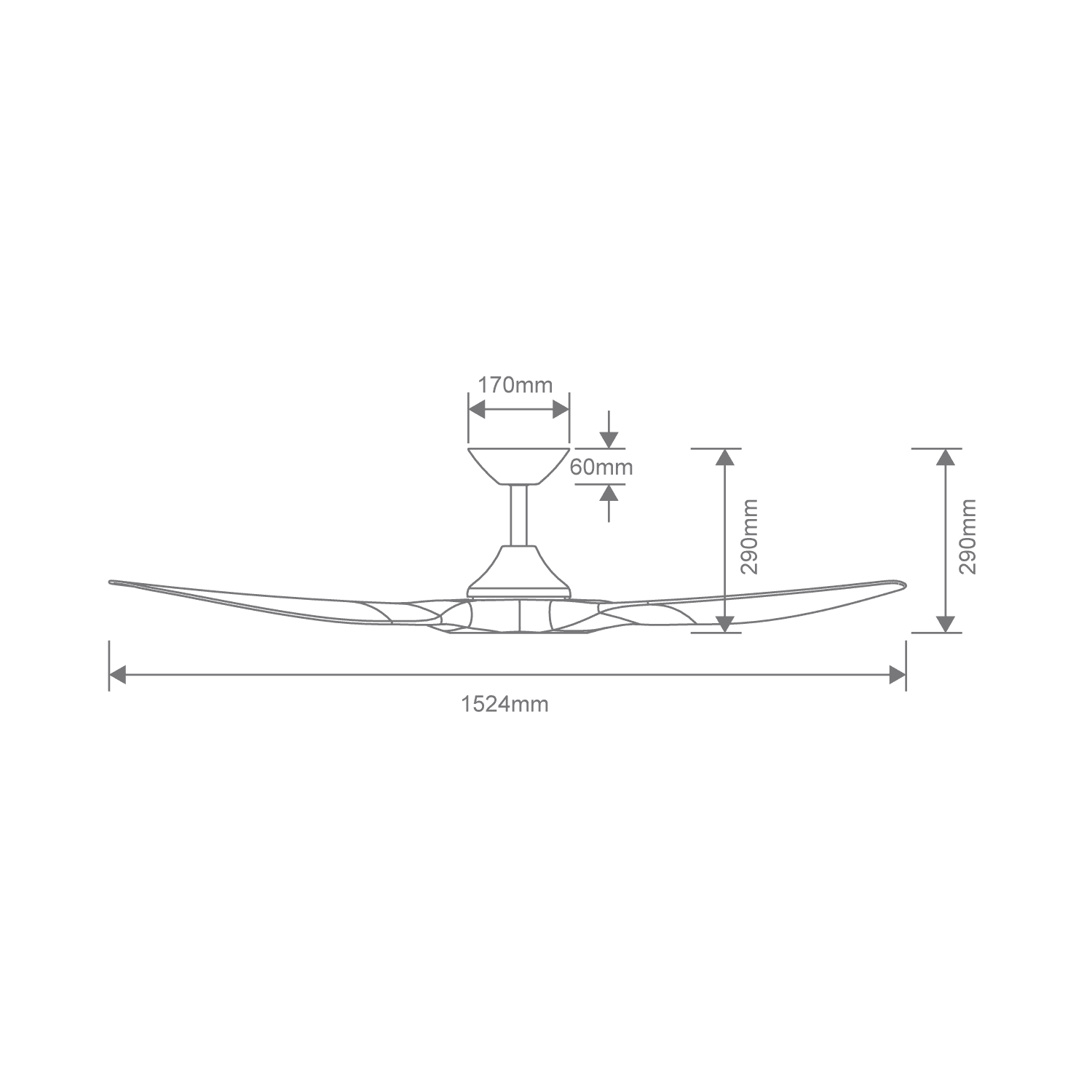Domus Strike 60" DC Ceiling Fan with Remote | White, White Oak, Black or Black Walnut - Image 5
