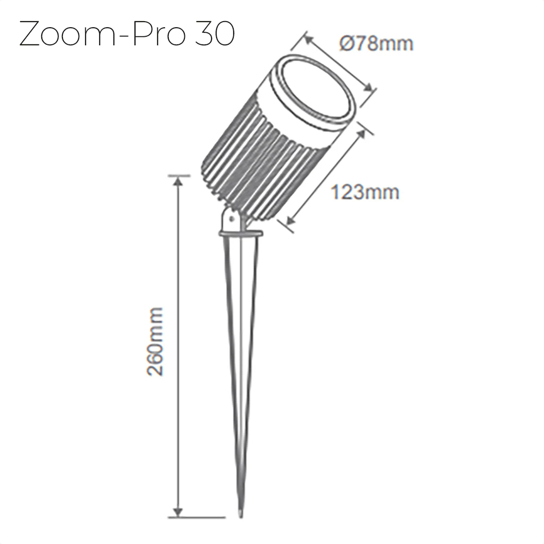Domus ZOOM-PRO-5-12-30 | 5W-12W-30W LED 12/24V Tri-Colour Exterior LED Garden Spike Light Black - DRIVER REQUIRED - Image 6