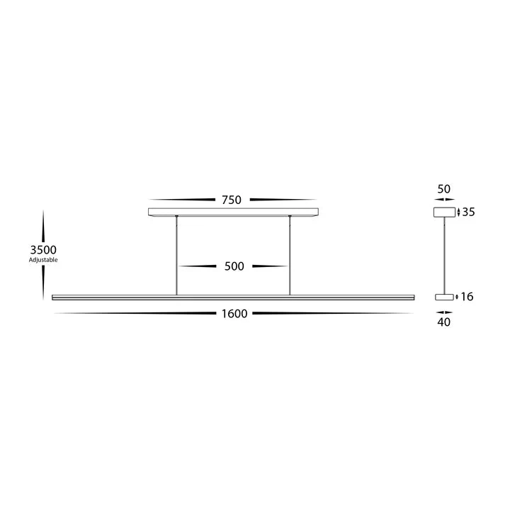 Havit Proline 6006T Black or White 1600mm Slim LED Pendant - Image 3