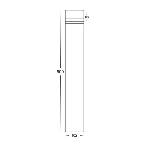 Maxi 600 Louvred LED Bollard Light TRI Colour 5w/9w in Black or 316 Stainless Steel Havit Lighting - HV1616T - Image 6
