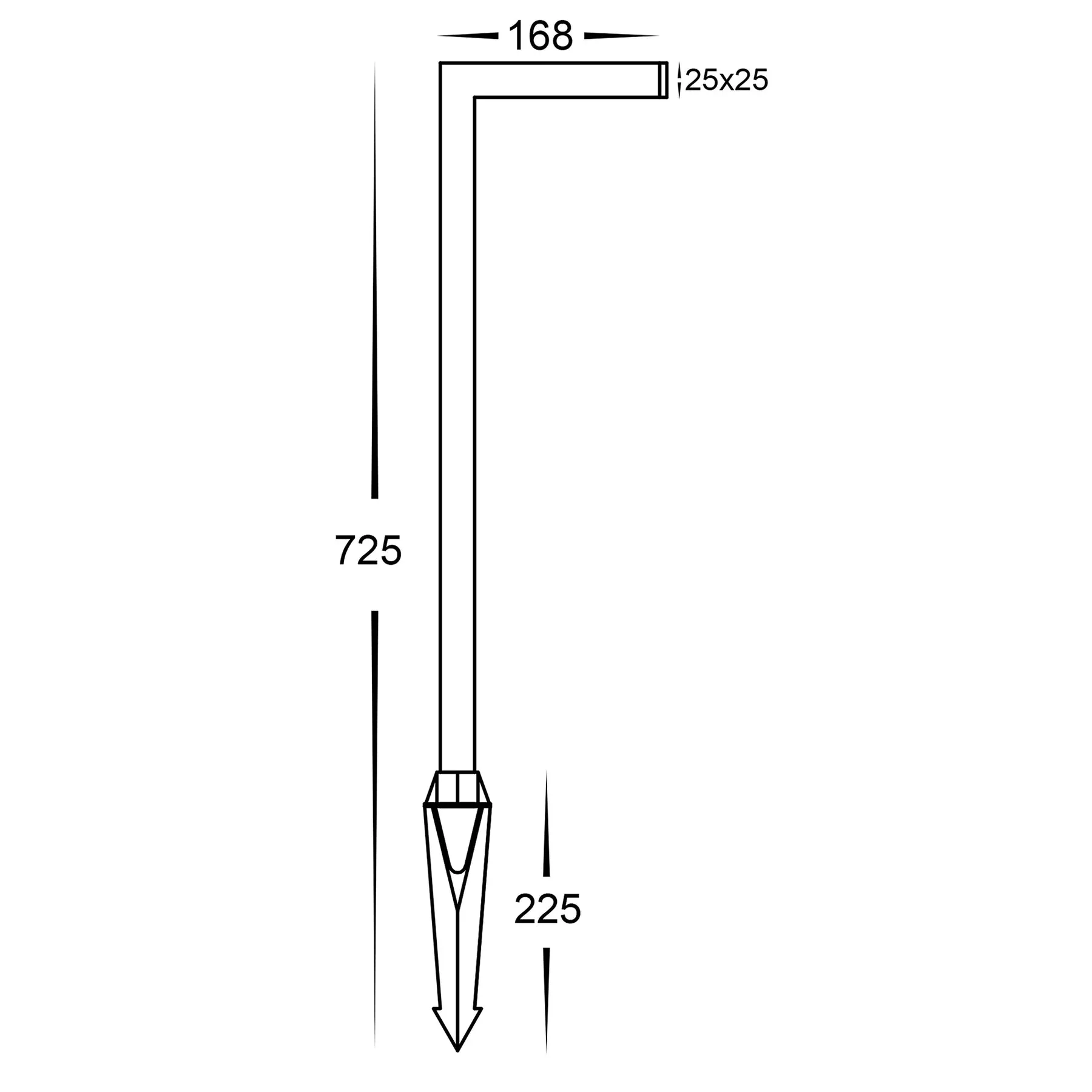 Nedia Square 7w Tri Colour Aluminium Black, Antique Brass, Stainless Steel Garden Spike Light HV1459T-BLK - Image 5
