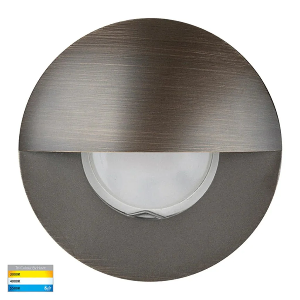 Ollo LED Step Light with Eyelid TRI Colour 5w in BLK/SS316/CP/AB/BR/GPH Havit Lighting - HV19012T - Image 7