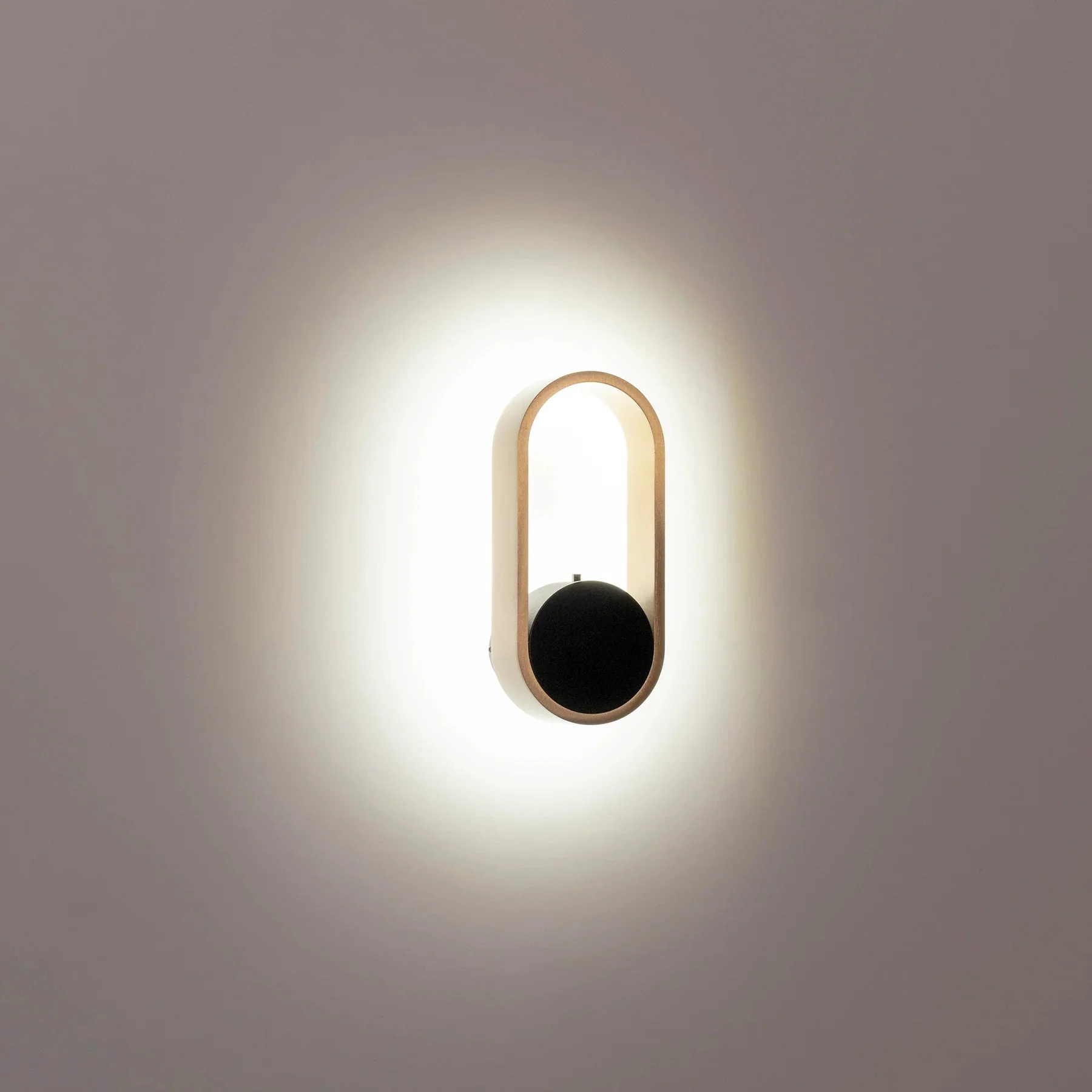 Ovale Indoor LED Wall Light in Black, Black/Brass, White, White/Brass Havit Lighting - HV8080T - Image 14