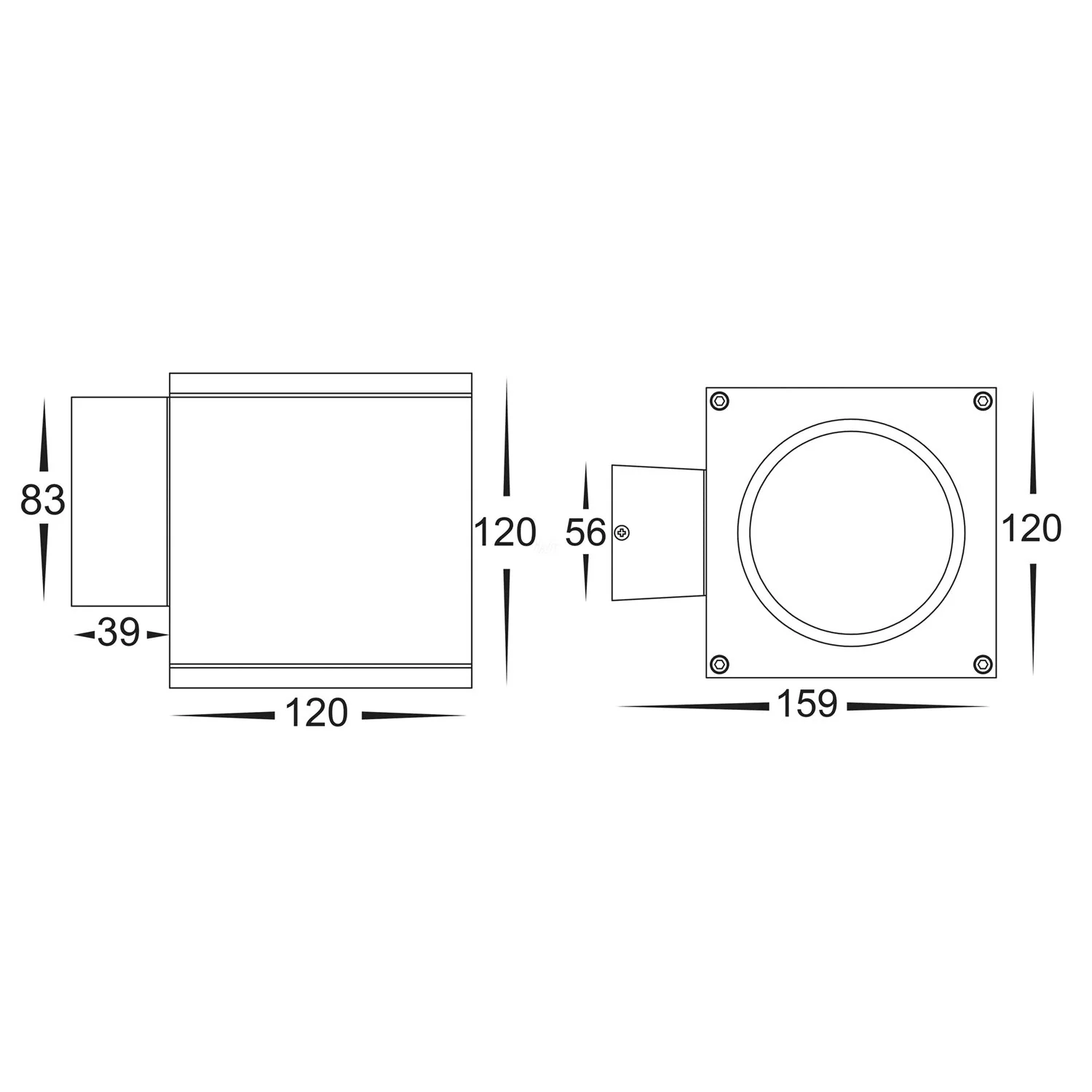 Porter LED Fixed Down Wall Light Tri Colour Large in Black/White Havit Lighting - HV3628T - Image 4