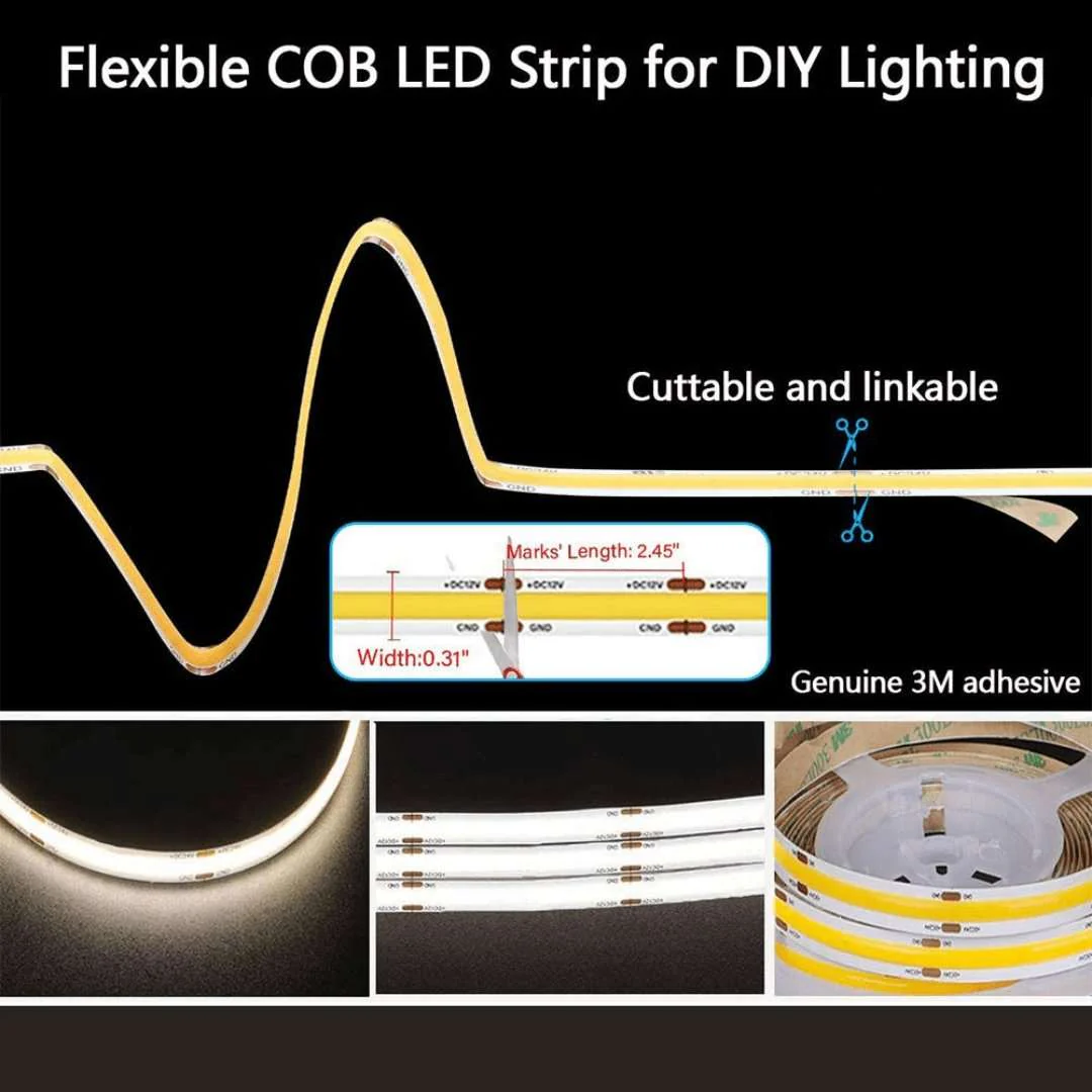5 meter RGB+3K Cobra Pro Indoor COB Dot Free Strip Light Kit - 80W - Image 7