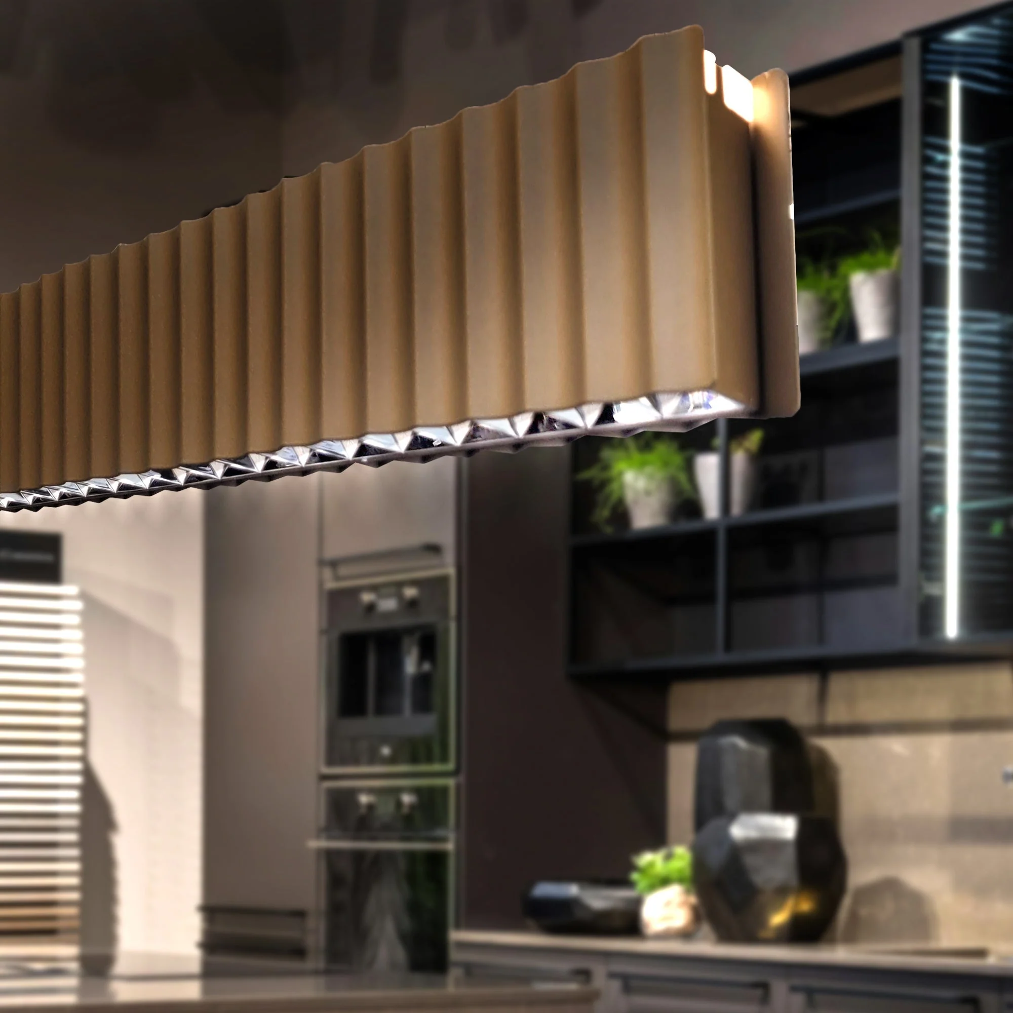 Skyline Brilliance Linear LED Pendant Light 78W 3000K in Black or White or Gold | Lighting Creations - Image 3