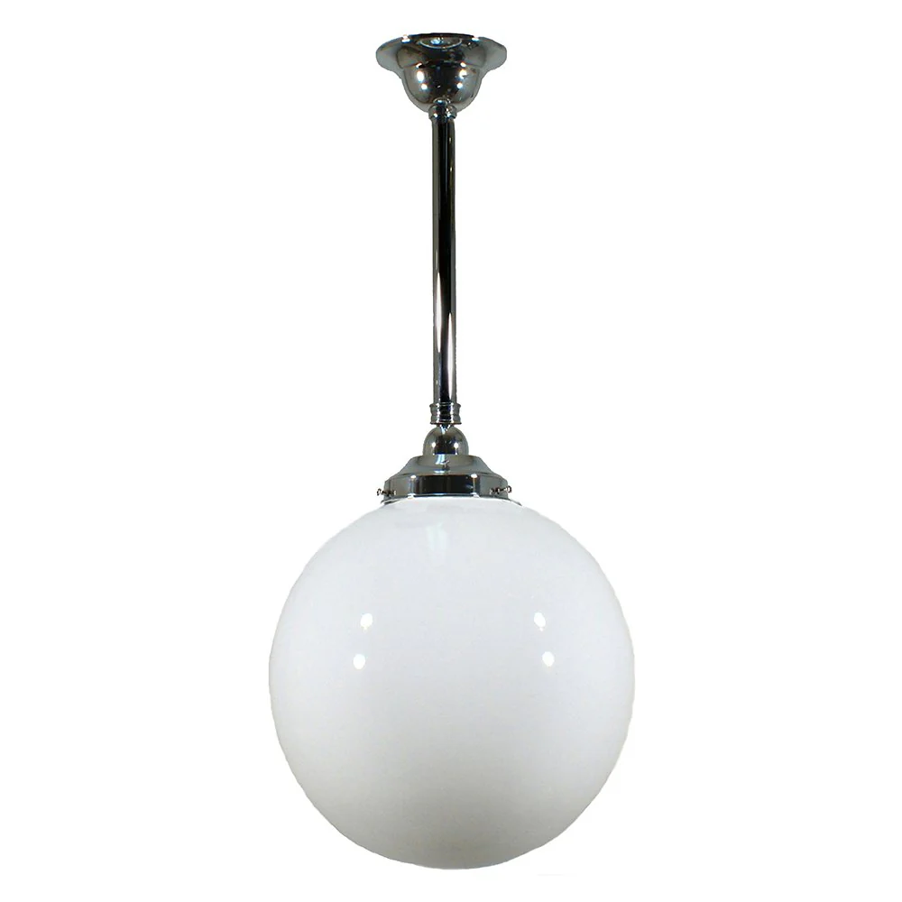 Sphere  8" or 10" or 12" 1 Light ROD Pendant Light - Black/Chrome/Polished Brass/Chrome Retro - Image 10