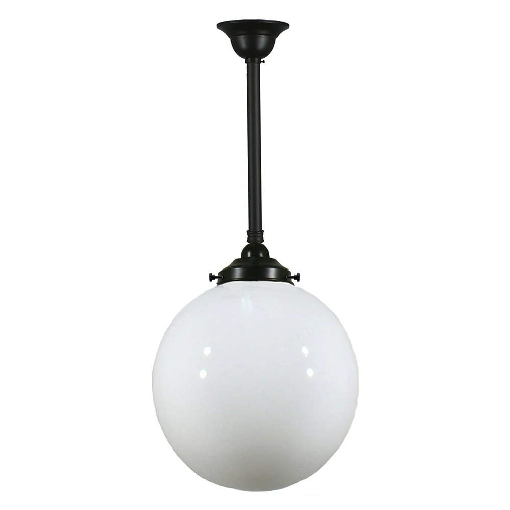 Sphere  8" or 10" or 12" 1 Light ROD Pendant Light - Black/Chrome/Polished Brass/Chrome Retro - Image 9