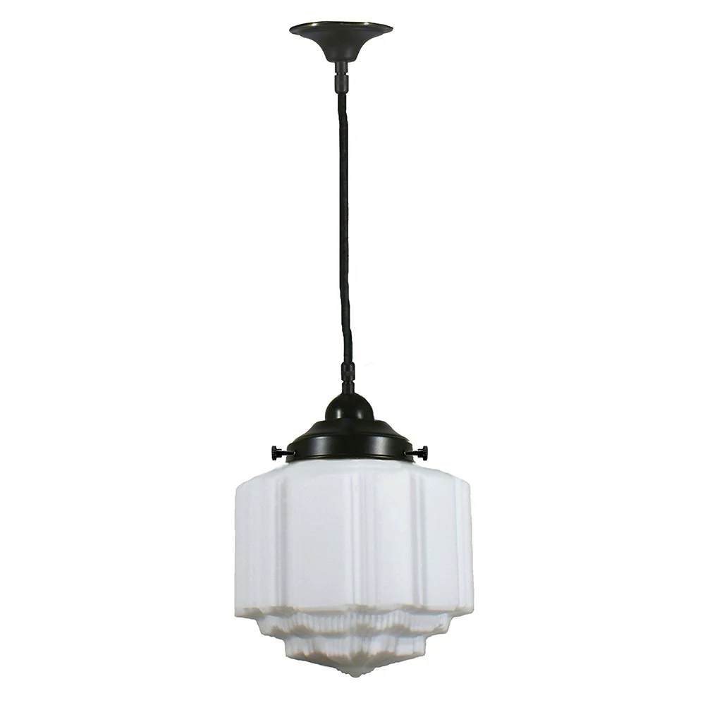 St Kilda 8" 1 Light CORD Pendant Light - Black/Chrome/Polished Brass
