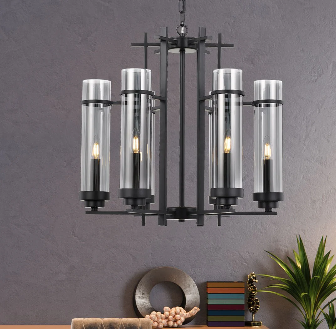 Telbix Burgess 6LT Pendant - Black