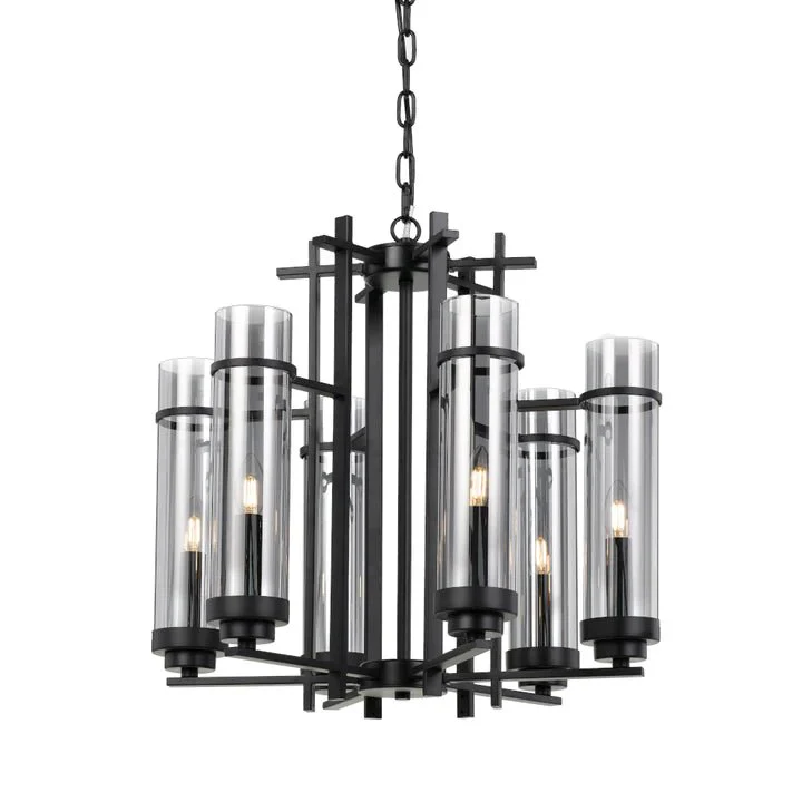 Telbix Burgess 6LT Pendant - Black - Image 2