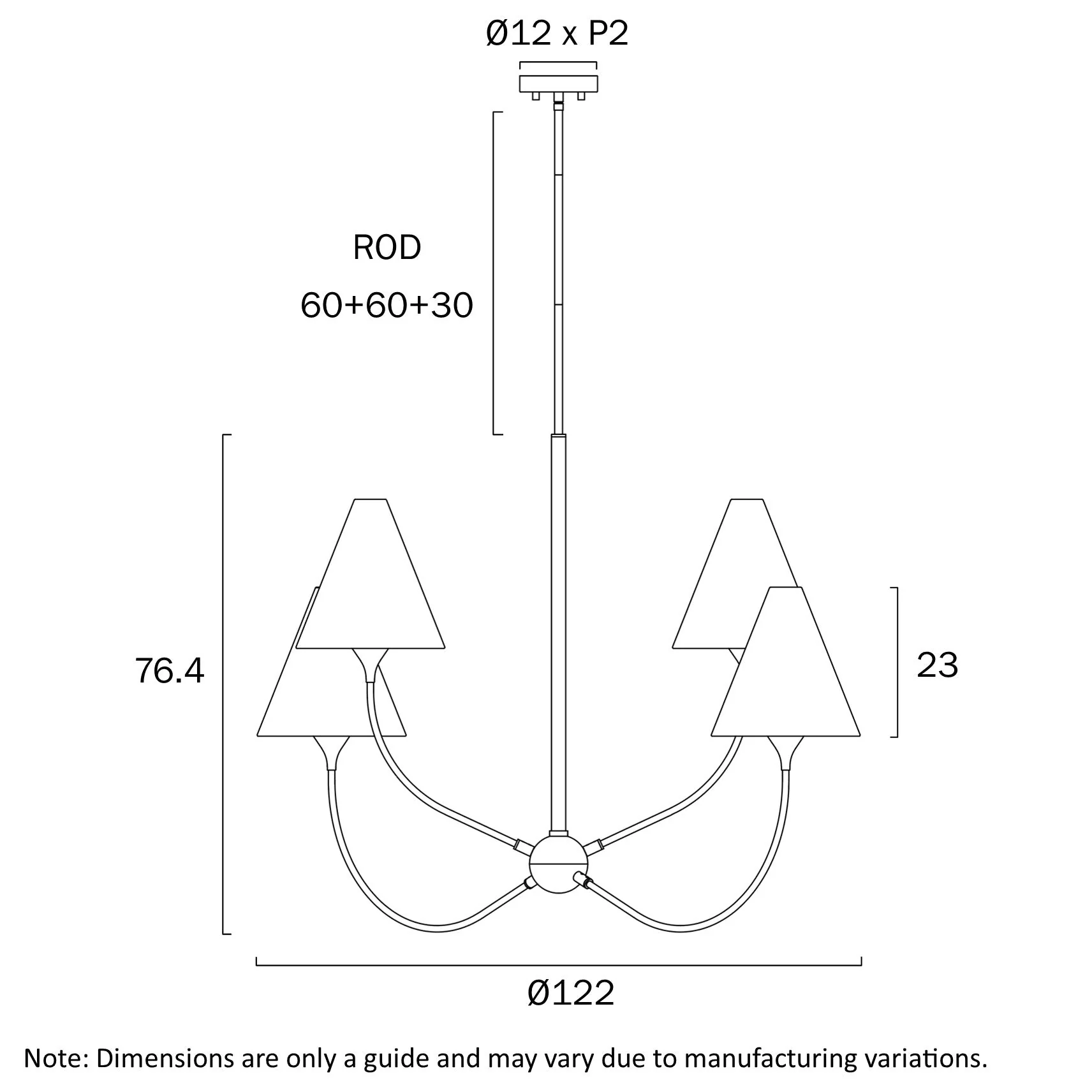 Telbix Farnix 4 Light Pendant - Image 3
