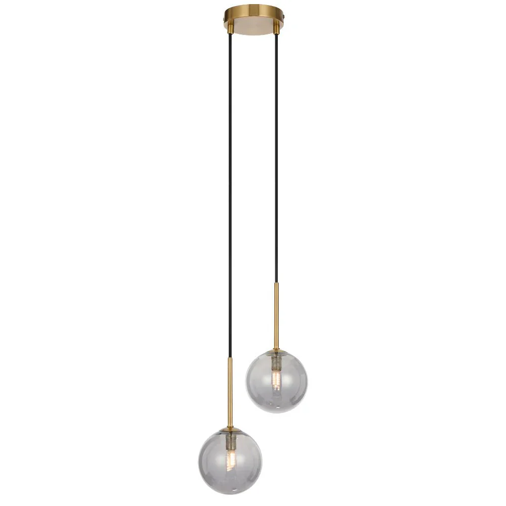 Telbix Gaston 2 Light Pendant Antique Gold - Image 2