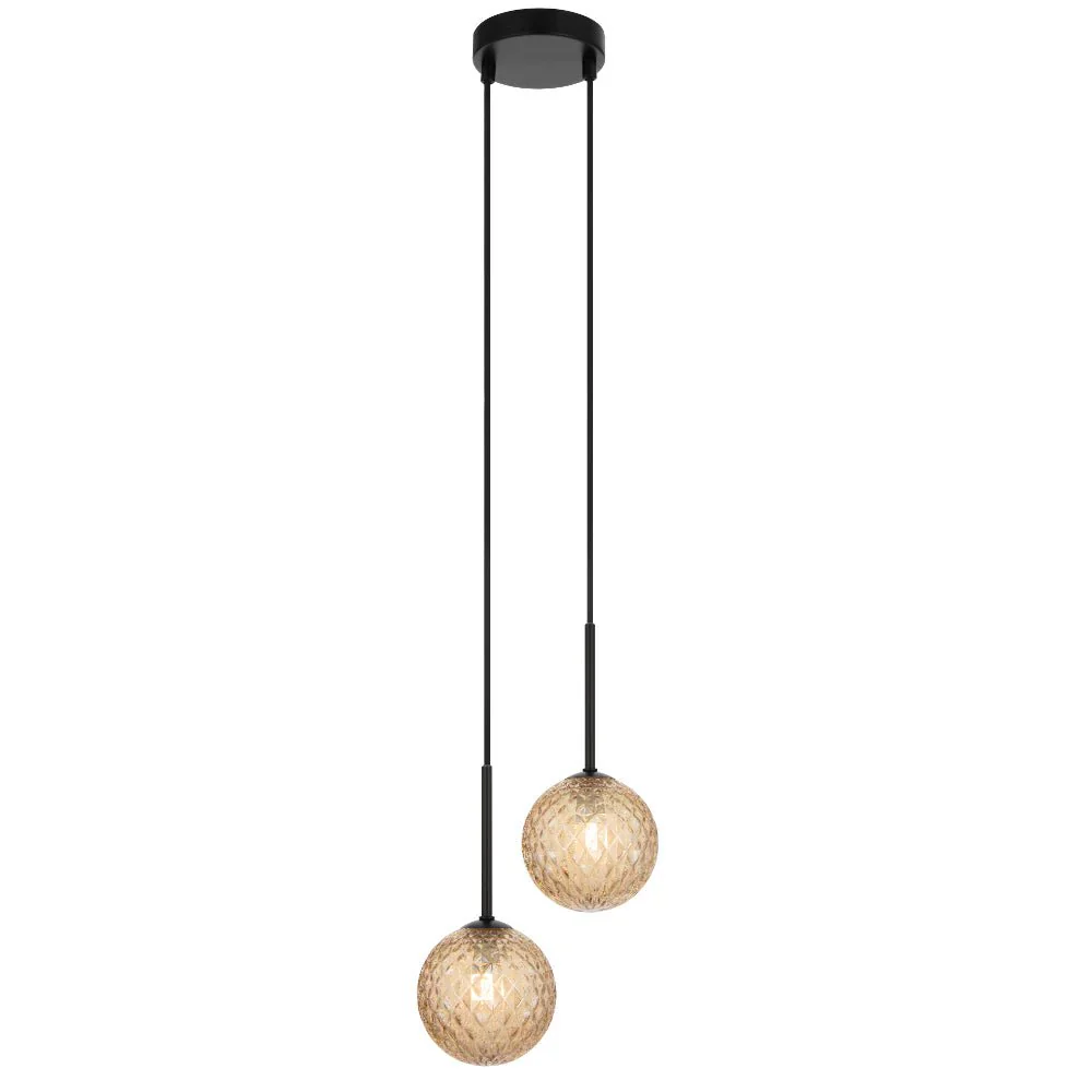 Telbix Gaston 2 Light Pendant Black - Image 6