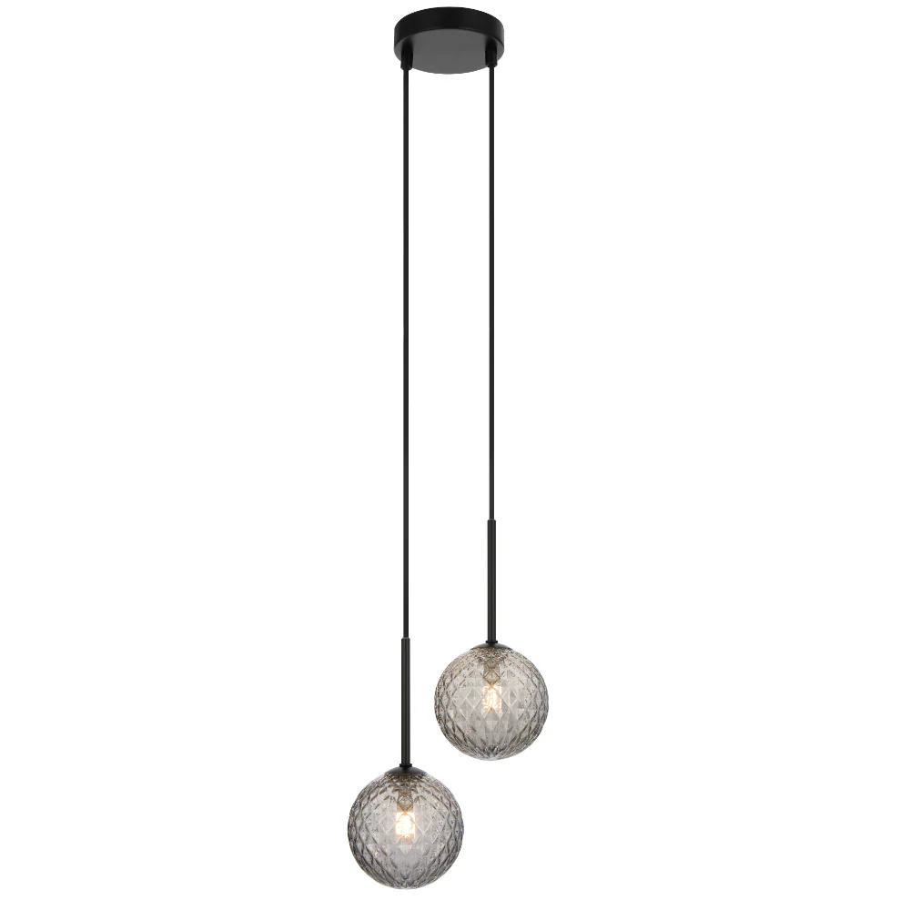 Telbix Gaston 2 Light Pendant Black - Image 8