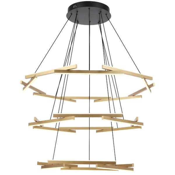 Telbix Tarson 3 Tier LED Pendant Black-Gold TARSON PE3T-BKGD
