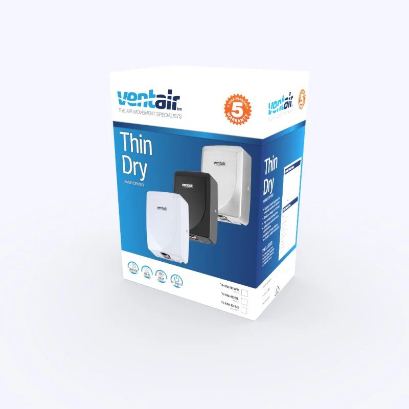 Thin Dry Wall Hand Dryer | 1200W Power | Stainless Steel | Touch-Free by Ventair - Image 4