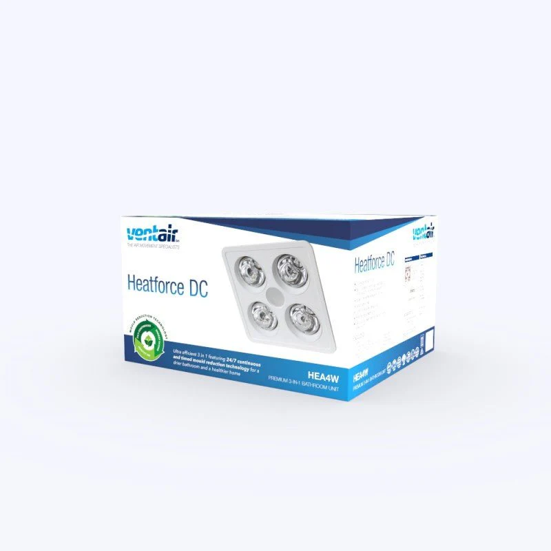 Ventair Heatforce DC 4 Bathroom 3 in 1 Heat, Light & Exhaust Fan | White - Image 3