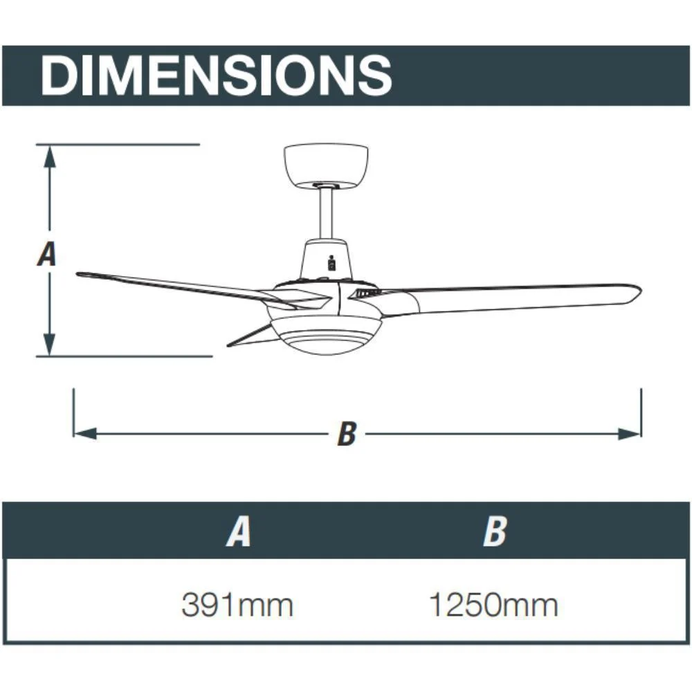 Ventair SPYDA 62" (1570mm) AC Ceiling Fan With 20W LED Light - Image 8